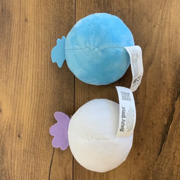 2021 Burger King Angry Birds Silver & Blue Bird Plush Toy Stuffed Animal mini 4” - Picture 4 of 5